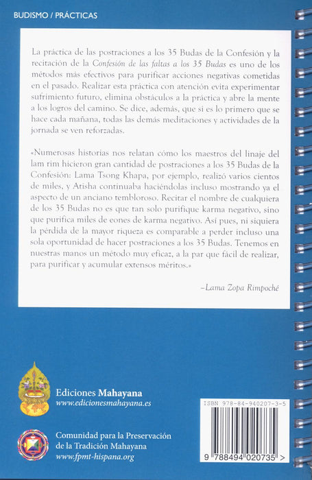 Postraciones a los 35 budas de la confesión