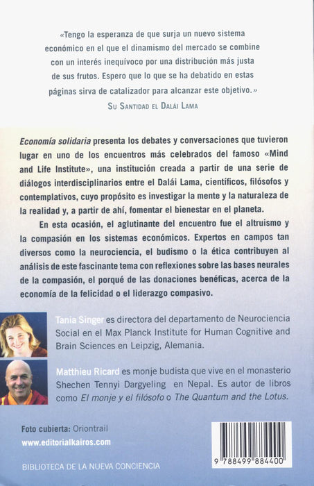 Economía Solidaria   Conversaciones con el Dalai Lama