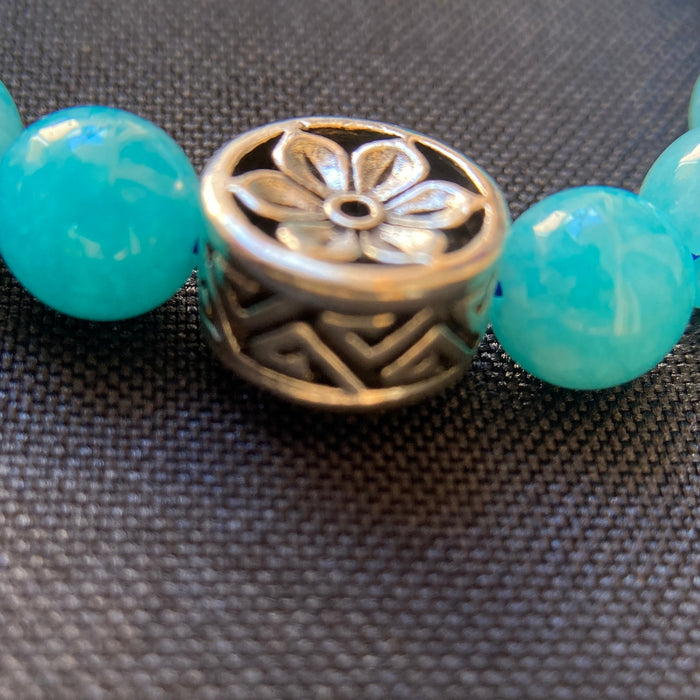 Pulsera De Jade Azul con dije ajustable