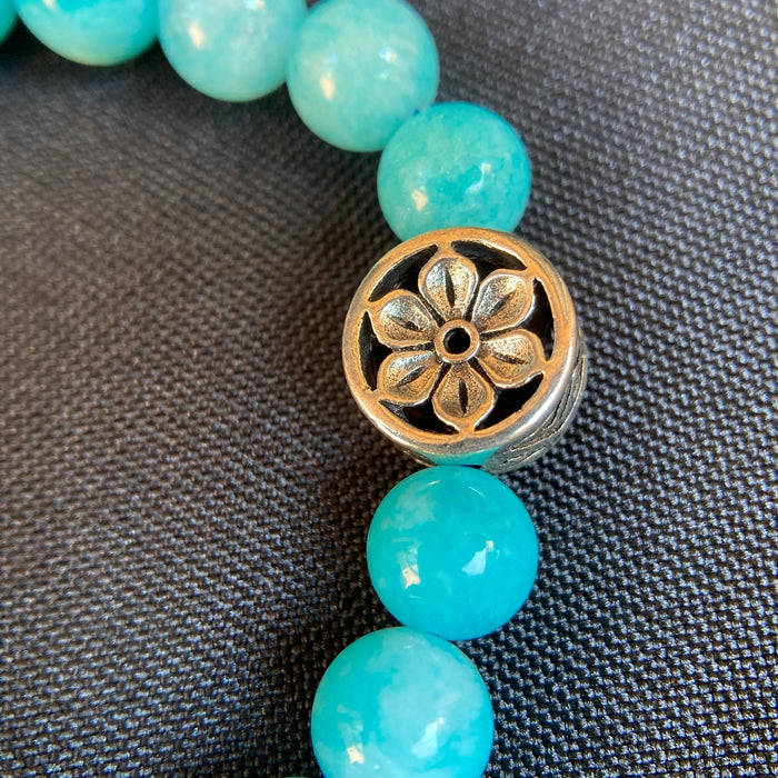 Pulsera De Jade Azul con dije ajustable