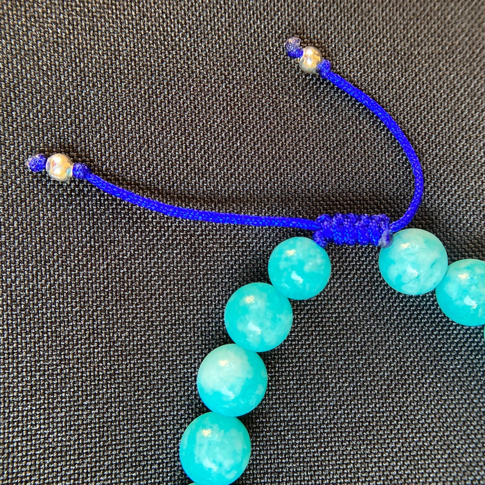 Pulsera De Jade Azul con dije ajustable